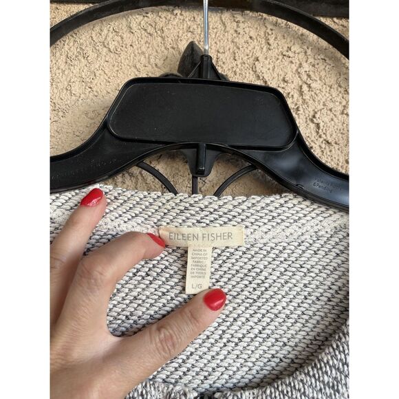 Eileen Fisher Zip Up Jacket - Size Large - Gray/Ivory - Picture 10 of 11